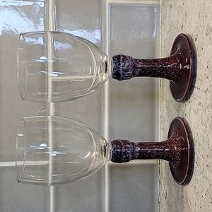 💗 Handmade Hand-thrown Pottery Ceramic 8” Wine Goblets Glasses SIGNED